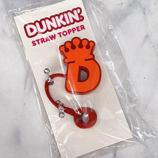 Limited Edition Dunkin KING Cup Straw Topper New. **FREE GIFT W/PURCHASE** picture
