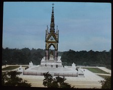 ALBERT MEMORIAL LONDON C1890 OLD VICTORIAN PHOTOGRAPH Magic Lantern Slide picture