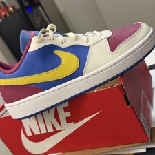 Nike Court Borough Low Sneakers - Blue, Yellow, Pink with Yellow Swoosh picture