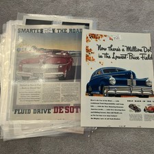 Lot Of 29 1940s Life Magazine Laminated Car Auto Advertisements Ads DeSoto Dodge picture