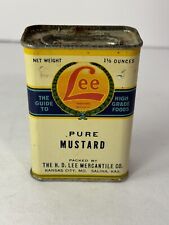 Vintage H.D. Lee Pure Mustard Tin 2 oz HD Mercantile Salina KS picture