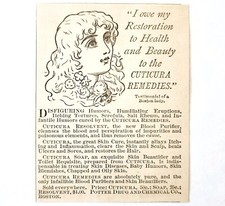 Cuticura Medical Soap Cure 1885 Advertisement Victorian Quack Medicine ADBN1A14 picture