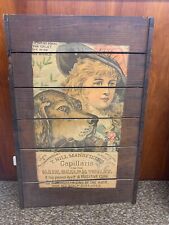 Wood Slat Vintage Advertising Sign For Capillaris T. Hill Mansfield Pharmacy picture