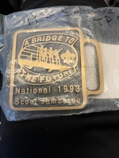 1993 Boy Scout Max Silber Belt Buckle National Scout Jamboree Bridge picture