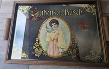 Anheuser Busch Budweiser  Victorian Woman Lady Beer Glass Mirror Tray 17x12 picture