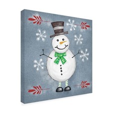 Trademark Fine Art Folksy Christmas II Canvas Art 18x18 picture