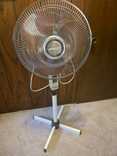 Vintage 1980s Oscillating Pedestal Fan 16