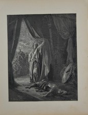 Antique Religious Art Print 1880 Gustave Dore Sisera Slain by Jael Christian Art picture