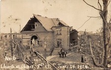 H99/ Lorain Ohio RPPC Postcard 1924 Tornado Disaster Church of Christ 198 picture
