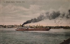 CA CLANDEBOYE & BRINSLEY Split Ring DPO, WHALE BACK SHIP Postcard 1908 Canada picture