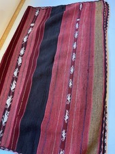 VINTAGE Peruvian South American Weave Textile Blanket 48
