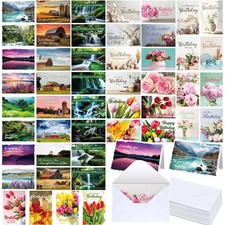 Feifeiya 48 Sets Religious Christian Birthday Card with Scripture Bible Verse... picture