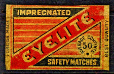 🚩💥VTG 1950's BELGIUM ▶EYELITE◀ 🔥MATCHBOX🔥 LABEL💥 picture