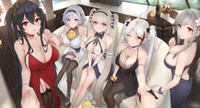 Girls Cleavage Dress Big Red Eyes White Hair Anime Poster 11x17in Wall Art Decor picture