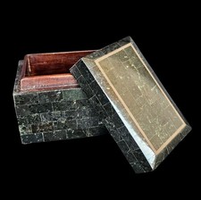 Vintage Maitland Smith Tessellated Stone Brass Inlay Dresser Box picture