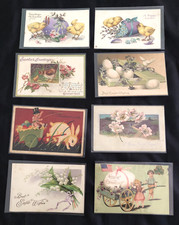 LOT 8 ANTIQUE VINTAGE EASTER POSTCARDS picture