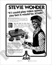 1981 ATARI 2600 Stevie Wonder Magazine Advertisement Promo Ad 8x10 Photo picture