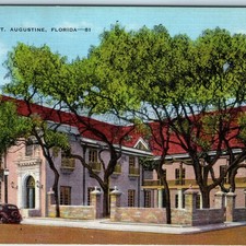 c1940s St. Augustine FL Post Office Plaza de la Constitution Postcard Vintage picture