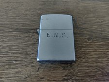 Vintage Zippo Lighter Brushed Chrome 1937–1950 Patent 2032693 Three-Barrel Hinge picture