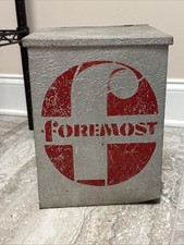 Vintage FOREMOST Dairy Galvanized Metal Milk Box picture