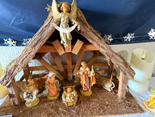Fontanini Christmas Nativity Set Wooden Stable/Creche Mary Joseph Jesus Angel picture