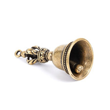1pc Vintage Bronze Hand Bell Tibetan Style Metal Wind Bell Hanging Home Decor picture