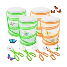 ZENFUN 8 Pieces Butterfly Kit, 4 Pcs Insect and Butterfly Habitat Cage with 4... picture