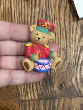 3 Vintage Russ Berrie Christmas Bear with Toy Sack Fridge Magnet Item No 17577 picture