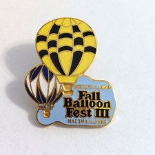 Vintage Western Illinois Fall Balloon Fest III Pin Macomb Hot Air Balloons picture