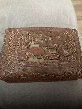 Antique XIX c Chinese Carved Cinnabar Lacquer Box Qing Dynasty signed picture