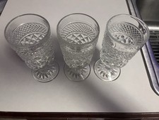 Lot Of 3 Vintage Anchor Hocking Wexford Clear Glasses Wine Gobet Criss Cross G11 picture