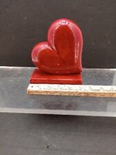Vtg Ducceschi Genuine Volterra Alabaster Heart Hand Carved In Italy Paperweight. picture