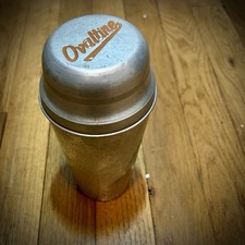 Vintage Aluminum Ovaltine Drink Advertising Mixer Shaker Logo On Lid picture