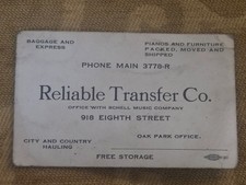 Antique Reliable Transfer Co Sacramento CA Moving Hauling Advertising Card picture