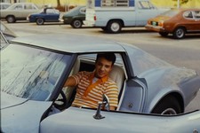 c1970's Ektachrome 35mm Slide Chevrolet Corvette C3 Ford Capri Dodge Van Man picture