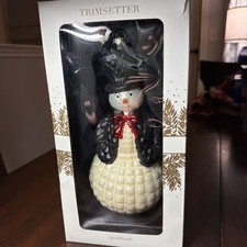 Trimsetter by Dillard’s Glass Snowman Christmas Ornament NIB VTG Style picture