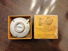 Antique Tally Register Company 3 Digit Hand Counter with Original Box picture