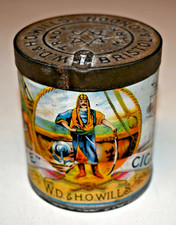 Circa 1920s W.D. & H.O. Wills Pirate Cigarettes Empty Tin Wonderful Graphics picture