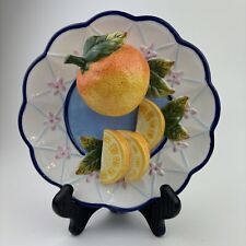 Vintage Style-Eyes by Baum Bros 3-D Hanging Collector Plate Orange Fruit 8