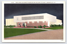 c1950 Night View Bob Jones University Museum Art Gallery Greenville SC Postcard picture