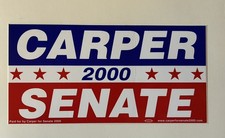 US Senator Senate Tom Carper Campaign Bumper Sticker Delaware 2000  picture