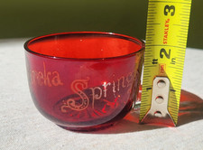 ca. 1890 Antique Eureka Springs, Arkansas Etched Ruby Glass Souvenir Mug EX picture