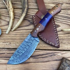 SHARD Custom Handmade Forged Damascus Camping Bushcraft Hunting Knife W+Sheath picture