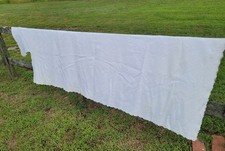 Beautiful Full Size Vintage White Cotton Damask Bedspread Size 100 X 84 picture