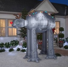 8.5 FT STAR WARS AT AT WALKER W REINDEER ANTLERS Airblown Yard Inflatable picture