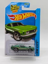 2014 Hot Wheels '70 Ford Mustang Mach 1 Metallic Green HW City #97/250 picture