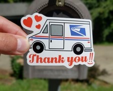 Thank You USPS Mail Carriers Post Office Mail Box Vinyl Appreciation Sticker picture