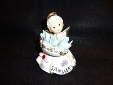 Vintage Lefton Snowdrop Garnet Birthday Birth Month Angel Figurine picture