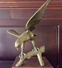 Beautiful  Brass Eagle on a Branch Sculpture Vintage 24
