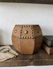 Vintage Faux Leather Octagonal Studded Decorative picture